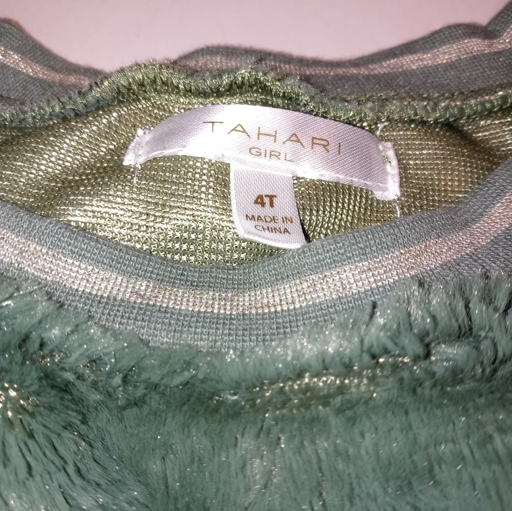 TAHARI GIRLS 4T LOT OF 4 FAUX FUR SOFT COZY PULLOVER SWEATERS